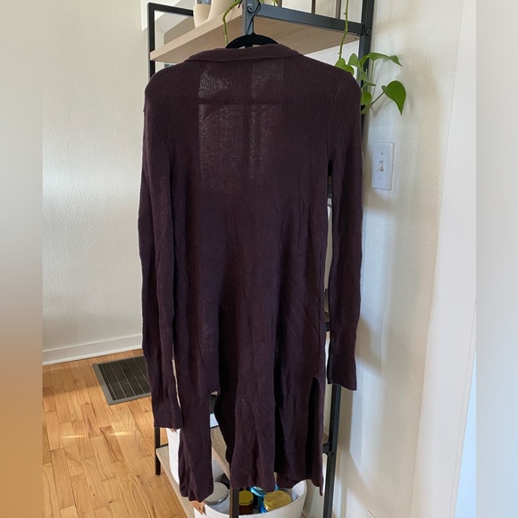 Leith longline Cardigan Sweater Burgundy - Picture 4 of 7